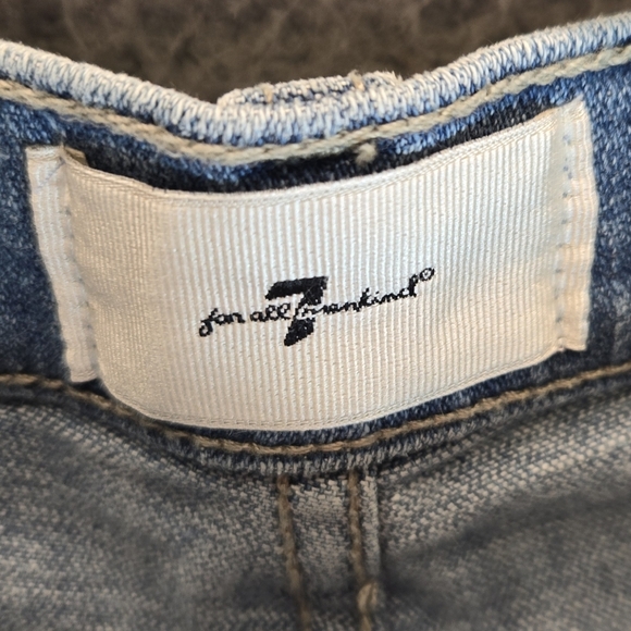 7 For All Mankind Womens High Waist Denim Jeans Sz 27 Slim Kick Light Blue - Picture 5 of 14